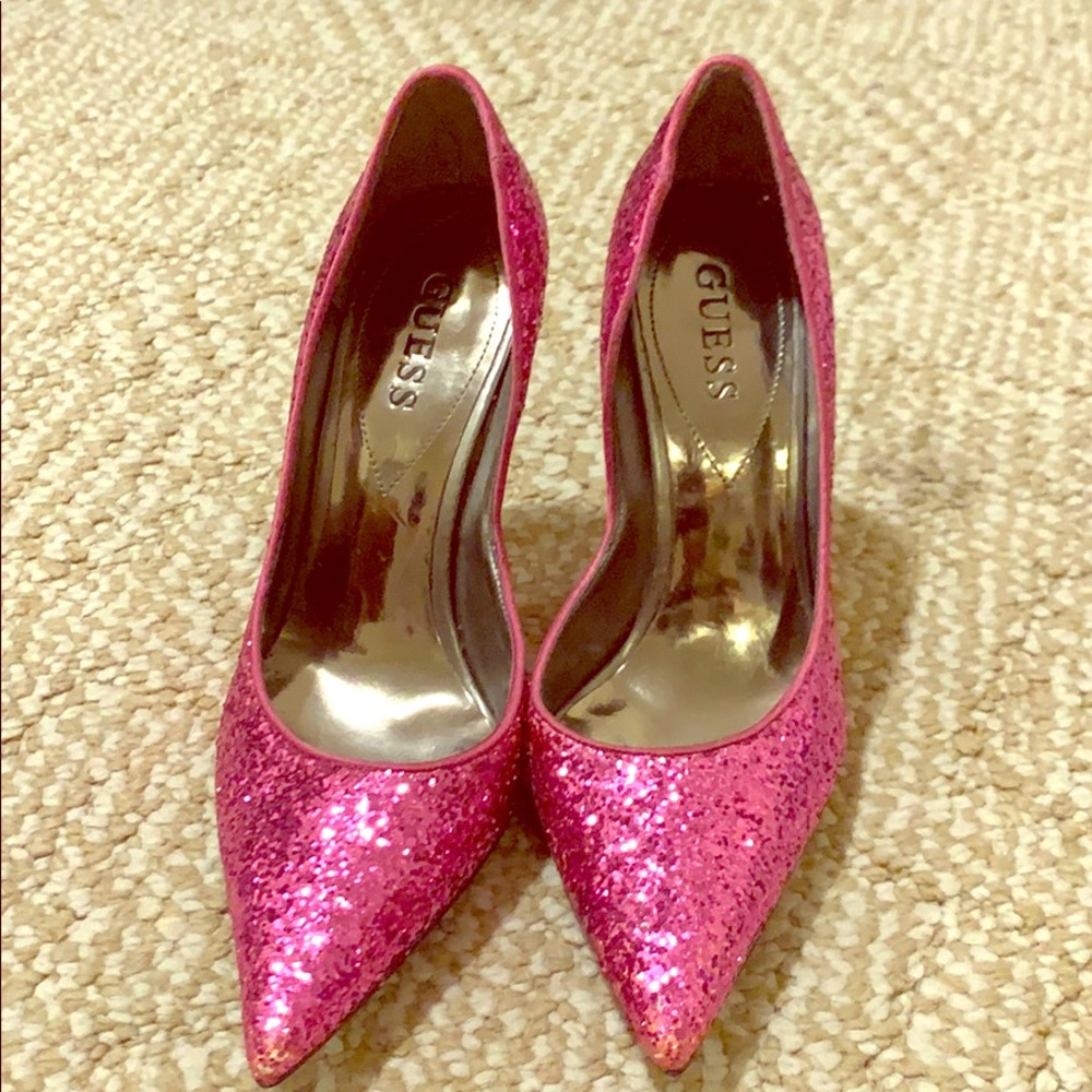 Pink Sequin Guess Pumps